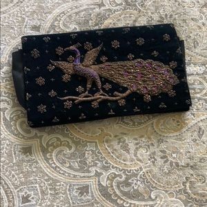 Vintage Velvet Clutch with Silver embroidery